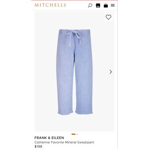 New Frank & Eileen Wide Leg Catherine Sweatpants in Blue Mineral Wash XS